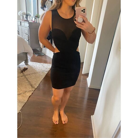 Forever 21 M mesh sweetheart bodycon cut out mini dress - Picture 6 of 6